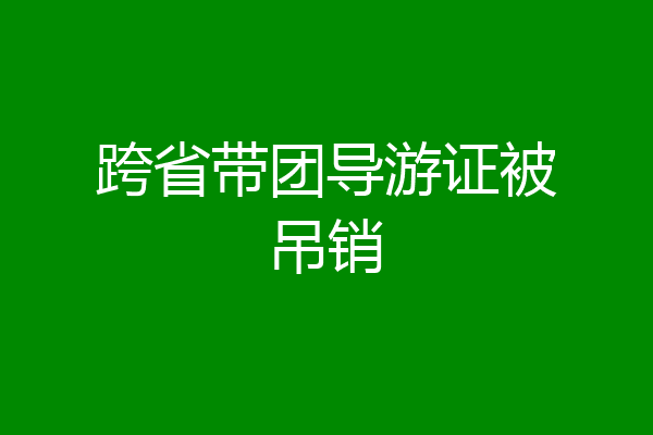 跨省带团导游证被吊销