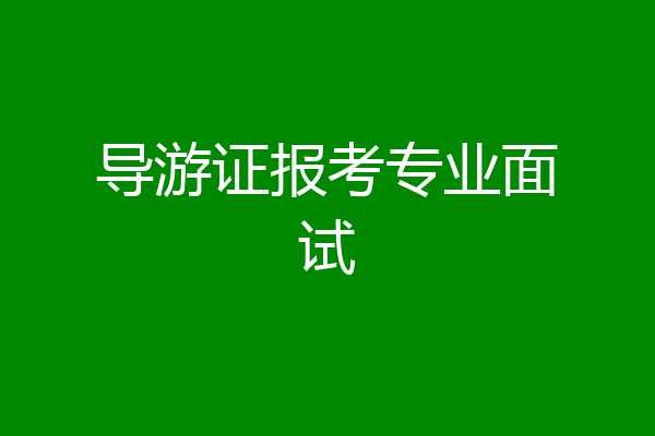 导游证报考专业面试