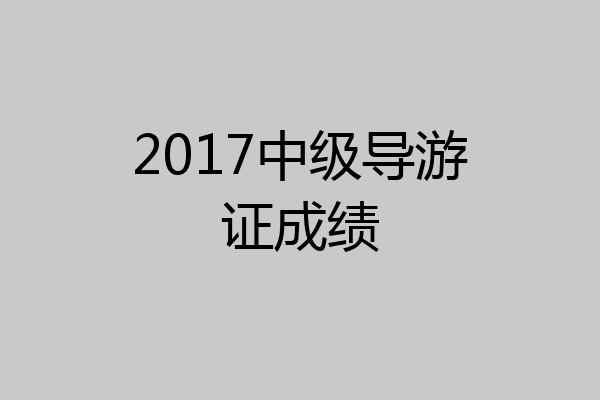 2017中级导游证成绩