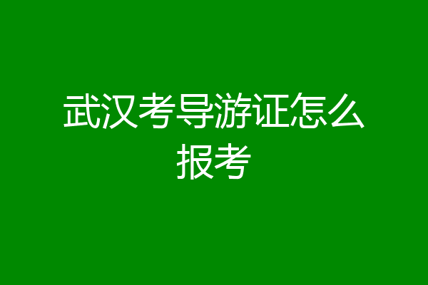 武汉考导游证怎么报考