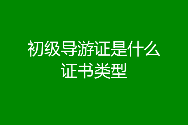 初级导游证是什么证书类型