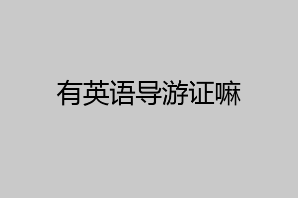 有英语导游证嘛