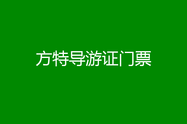 方特导游证门票