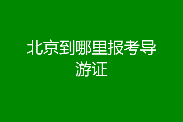 北京到哪里报考导游证