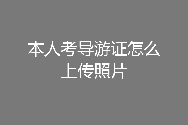 本人考导游证怎么上传照片