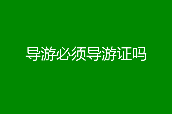 导游必须导游证吗
