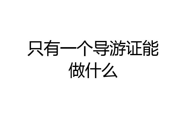 只有一个导游证能做什么