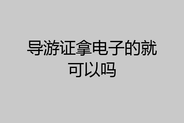 导游证拿电子的就可以吗