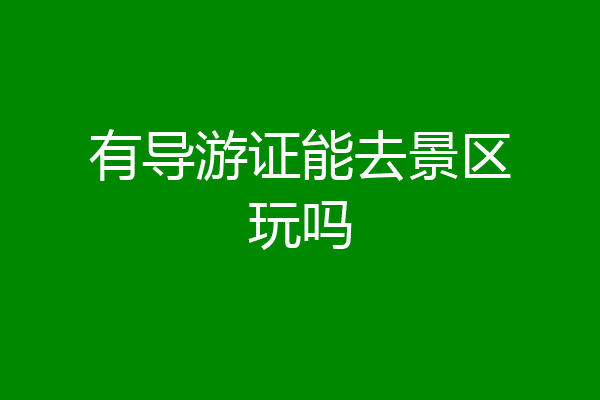有导游证能去景区玩吗