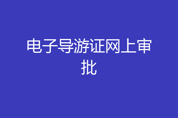 电子导游证网上审批