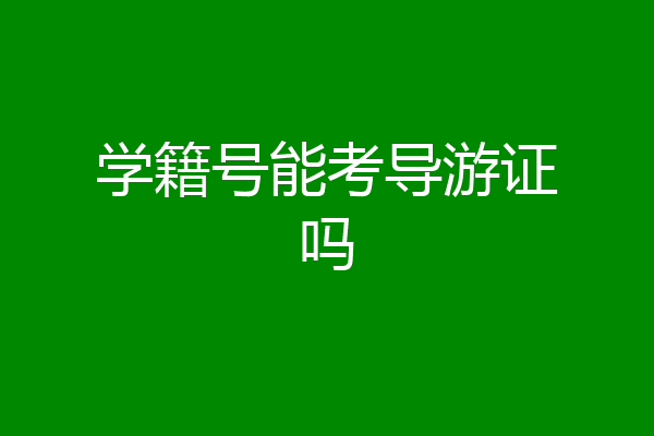 学籍号能考导游证吗