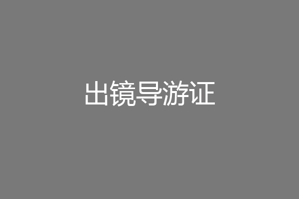 出镜导游证