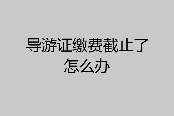 导游证缴费截止了怎么办