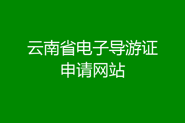 云南省电子导游证申请网站