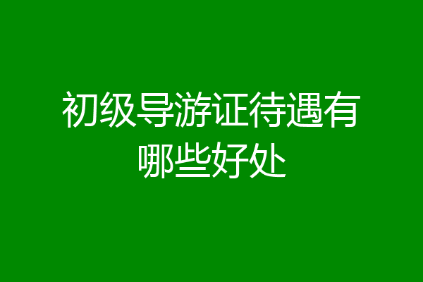 初级导游证待遇有哪些好处