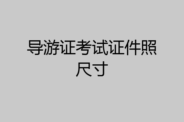 导游证考试证件照尺寸