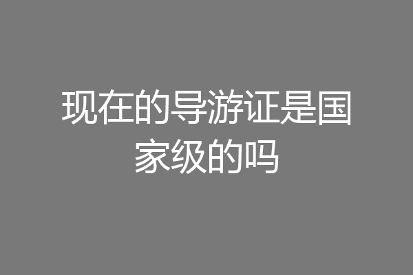 现在的导游证是国家级的吗