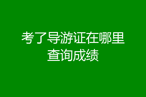 考了导游证在哪里查询成绩