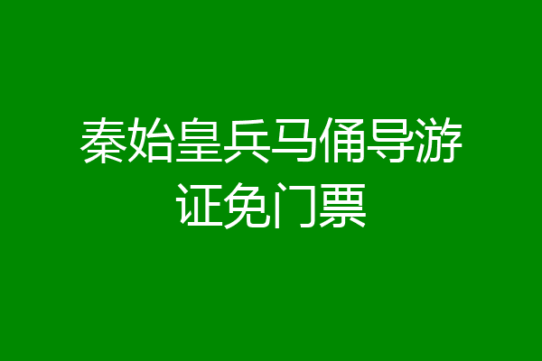 秦始皇兵马俑导游证免门票
