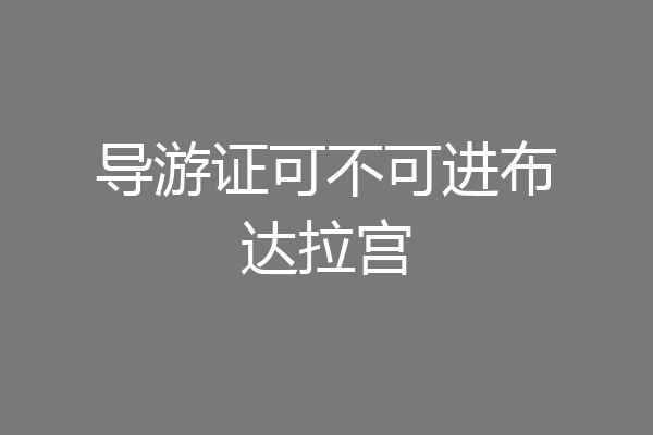 导游证可不可进布达拉宫