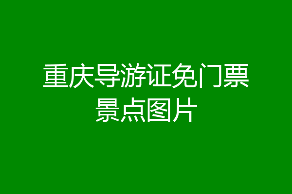 重庆导游证免门票景点图片