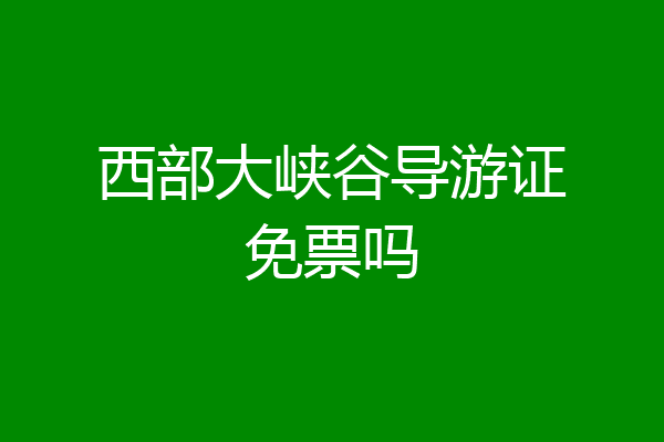 西部大峡谷导游证免票吗