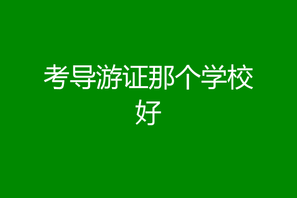 考导游证那个学校好
