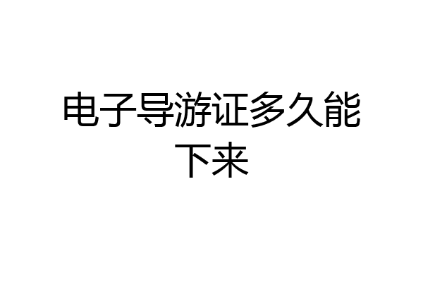 电子导游证多久能下来