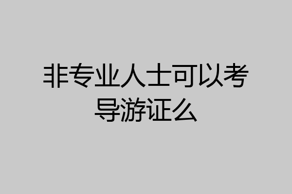 非专业人士可以考导游证么