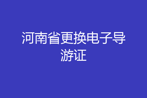河南省更换电子导游证