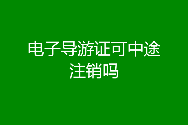 电子导游证可中途注销吗