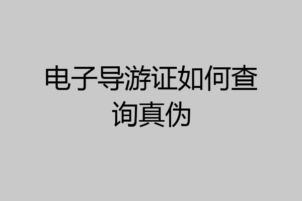 电子导游证如何查询真伪