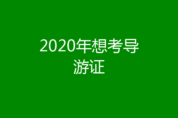 2020年想考导游证
