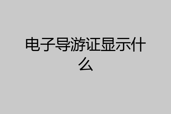 电子导游证显示什么