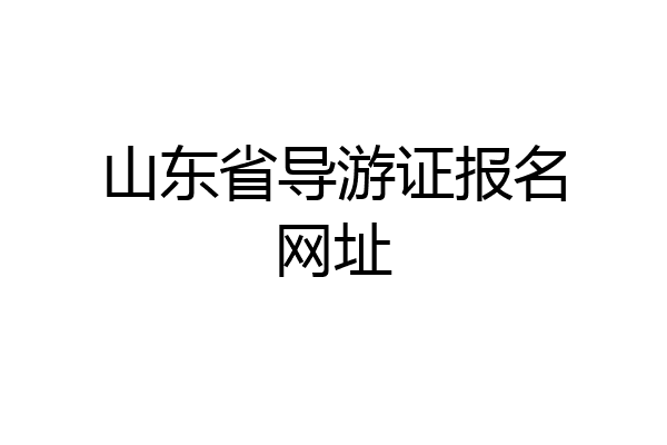山东省导游证报名网址