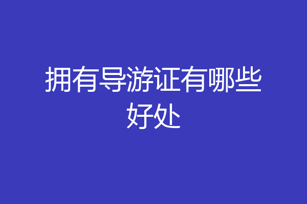 拥有导游证有哪些好处