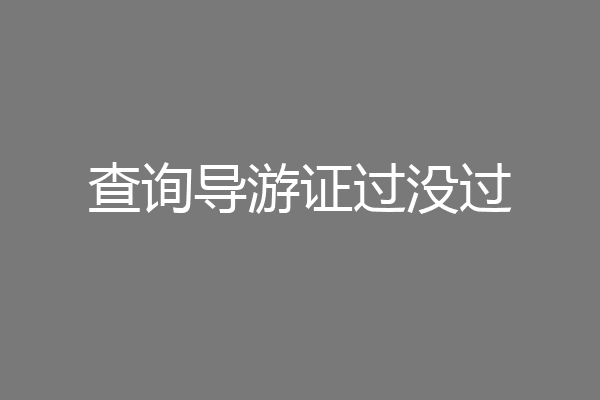 查询导游证过没过
