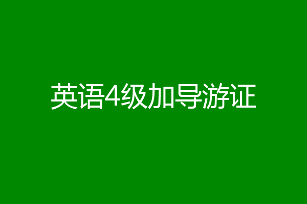英语4级加导游证