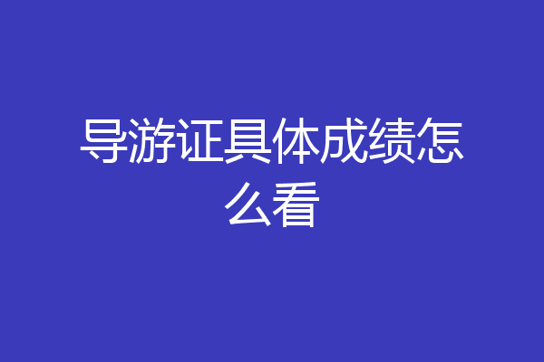 导游证具体成绩怎么看