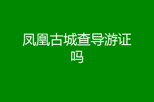 凤凰古城查导游证吗
