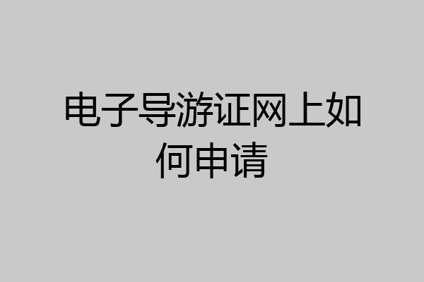 电子导游证网上如何申请