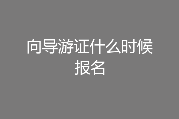 向导游证什么时候报名