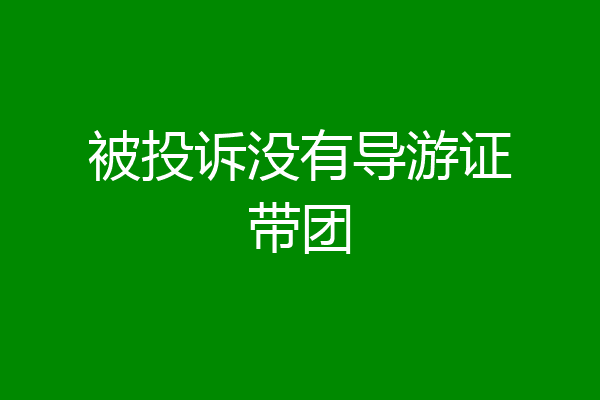 被投诉没有导游证带团