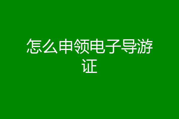 怎么申领电子导游证