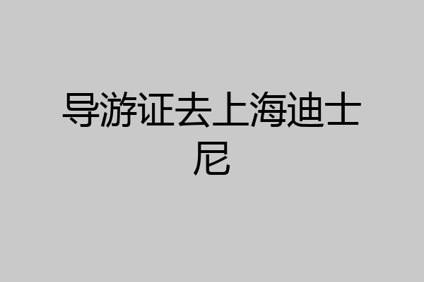 导游证去上海迪士尼