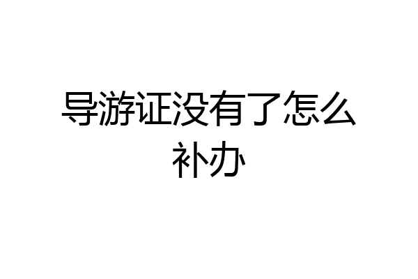 导游证没有了怎么补办