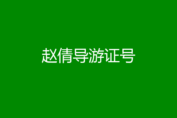 赵倩导游证号