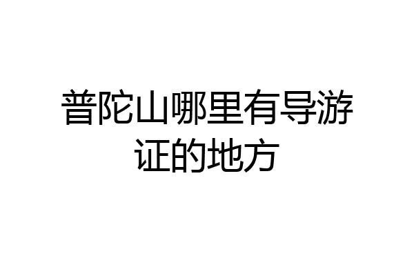 普陀山哪里有导游证的地方