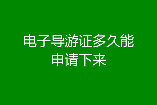 电子导游证多久能申请下来