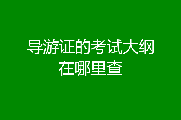 导游证的考试大纲在哪里查